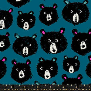 Fabrics textile: Teddy & The Bears Thunder (FQ) - Sarah Watts Ruby Star Society