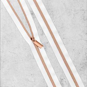 White #5 Zipper with Rose Gold Coil - Sallie Tomato