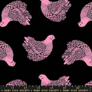 Fabrics textile: Backyard Chicken Pink (FQ) - Sarah Watts for Ruby Star Society