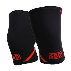 Clothing: NZPF Team Knee Powerlifting Sleeves  7mm - Red / Black