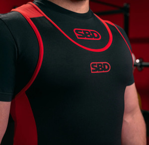 SBD Powerlifting Singlet - Red / Black