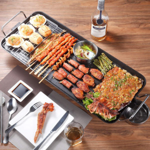 Internet only: 1500W Non Stick Electric BBQ Grill Smokeless 5-Level Adjustable Electric Grill