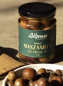 Vegetable oil, meal or cake: Allpress Olive Groves -Manzanilla Olives 250g