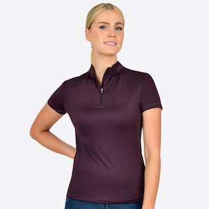 Tabby Short Sleeve Riding Top - Plum Perfect