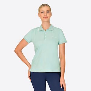 Casual: Poppy Short Sleeve Polo Top - Blue Haze