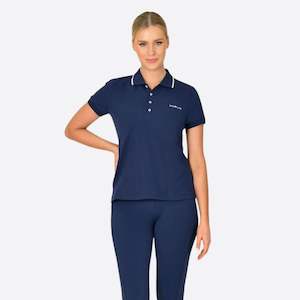 Casual: Poppy Short Sleeve Polo Top - Naval Academy