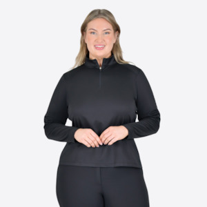 Sally Sunsmart Curve Long Sleeve Top Black