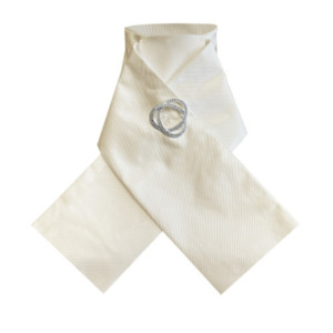 Showing Competition Accessories: Ready-Tied Stock Plain Jacquard - Cream