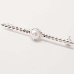 Pearl Stock Pin - Silver