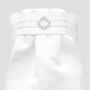 Deluxe Ready-Tied Stock Diamante Diamond White