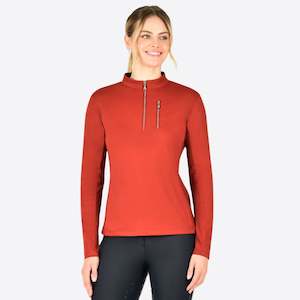 Reno Long Sleeve Riding Top - Red Ochre