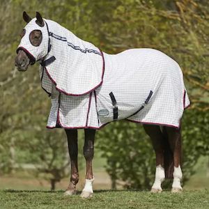 Rugs: Summer Sheet Lite Detach-A-Hood White/Navy/Red 5'0