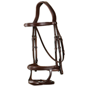 New English Double Noseband Bridle - Brown (Cob)