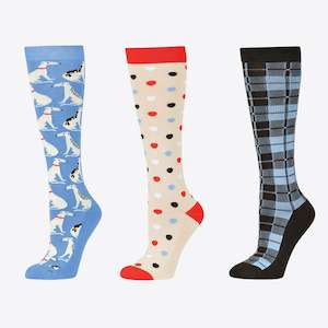 Rider: 3 Pack Adults Socks - Dog/Spots/Check