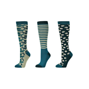 3 Pack Adults Socks - Green Autumn