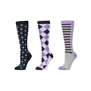 3 Pack Adults Socks - Purples