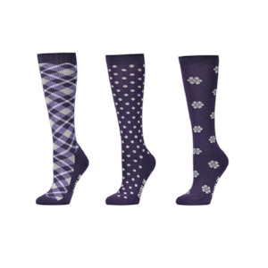 3 Pack Adults Socks - Plum Perfect