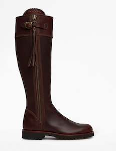 Footwear Casual: Long Leather Tassel Boot - Conker