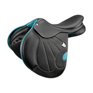 Saddles: Victrix Jump Saddle - Black/Aqua