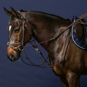 Lunging Equipment: Working Rubber Gogue Reins 1/2" - Brown