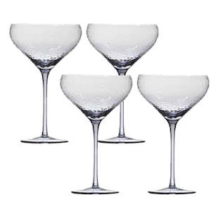 Homewares: MIDNIGHT DIMPLED COUPE GLASSES