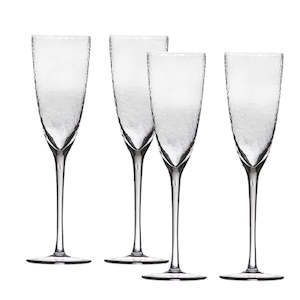 MIDNIGHT DIMPLED CHAMPAGNE FLUTES