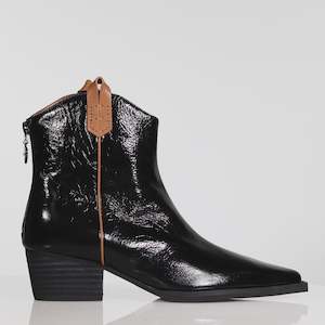 BLACK CRINKLE RYDER BOOT