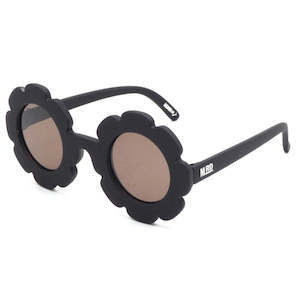 Black Flower Power Kids Sunnies