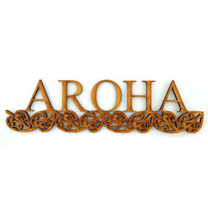 Homewares: LARGE KOWHAIWHAI AROHA WALL WORD