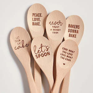 FUN WOODEN BAKING SPOONS