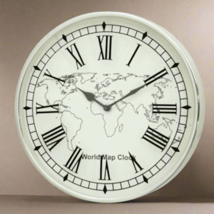 Homewares: WHITE WORLD MAP