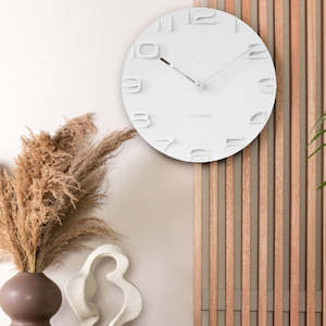 WHITE ON EDGE CLOCK