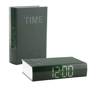 GREEN ALARM BOOK CLOCK