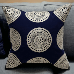 Navy Mandala Cushion