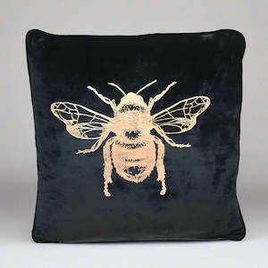 Black Velvet Bee Cushion