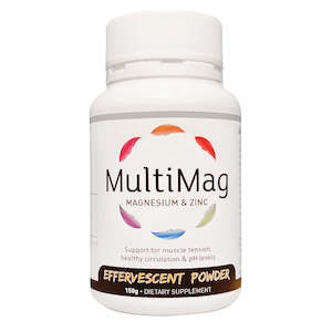 MULTIMAG Effervesent Powder Vit B6, Magnesium Vit C & Zinc 300g Natural Energy Drink