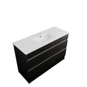 Products: Armada Floor Standing Vanity 2 Drawer 900mm Black Rift