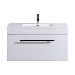 Brighton Wall Hung Vanity 1 Drawer 900mm White Gloss