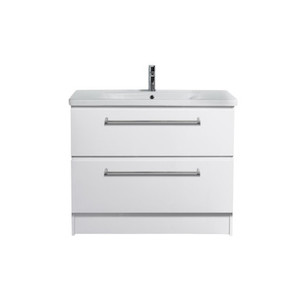 Boston Floor Standing Vanity 2 Drawer 900mm White Gloss