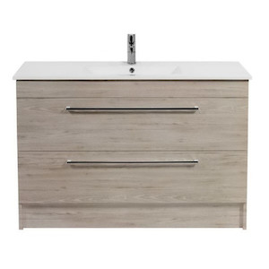 Boston Floor Standing Vanity 2 Drawer 1200mm White Gloss