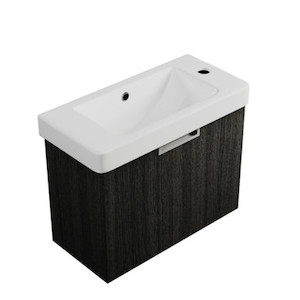 Armada Wall Hung Vanity 1 Drawer 500mm Black Rift