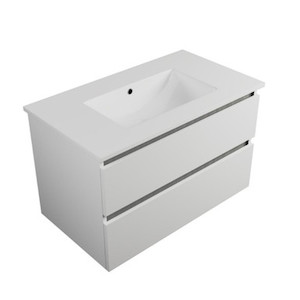 Armada Wall Hung Vanity 2 Drawer White Gloss 900mm