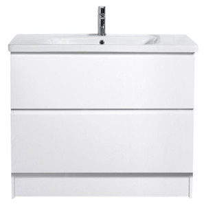 Carlton Floor Standing Vanity 2 Drawer White Gloss 900mm