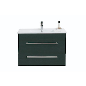 Boston Wall Hung Vanity 900mm 2 Drawer Charred Oak