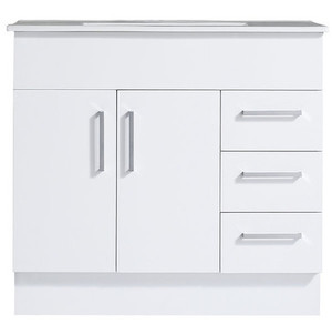 Essentials Floor Standing Vanity 2 Door 3 Drawer 900mm White Gloss 696188