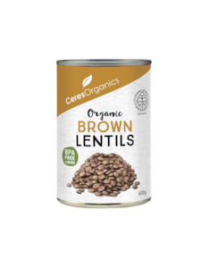 Beans Pulses: Organic Canned Brown Lentils