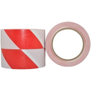 TAPE HAZARD WARNING 48mmx33m PVC RED/WHITE