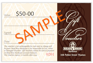 Read Bros Gift Voucher $50.00