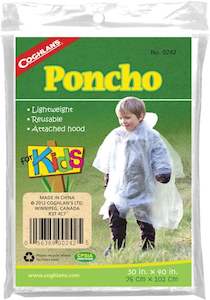 Footwear & Clothing: PONCHO COGHLANS 0242 KIDS POLYETHYLENE CLEAR 6yr+