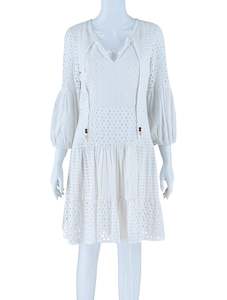 Vince Camuto White Flare Cotton Dress